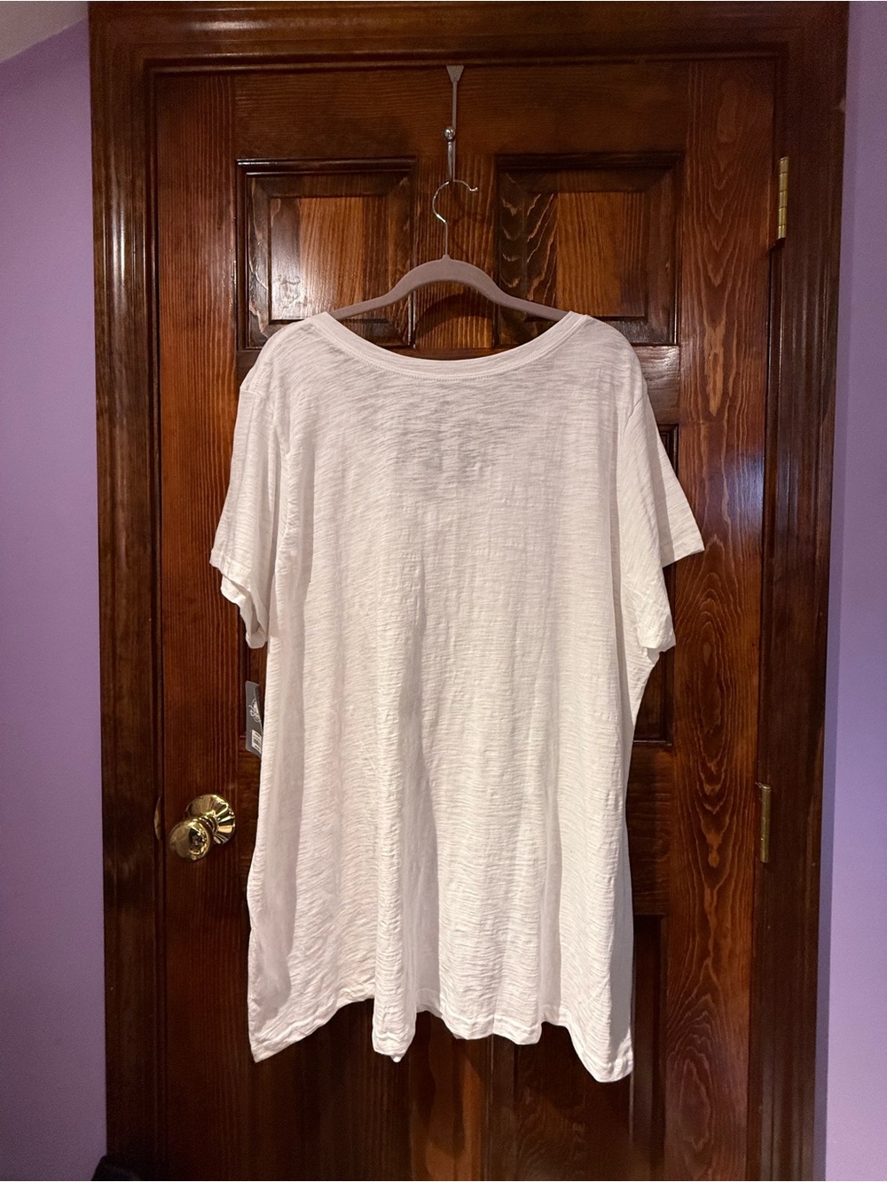 Disney White Short Sleeve V-Neck Tee with Belle Rose Graphic - Picture 7 of 7